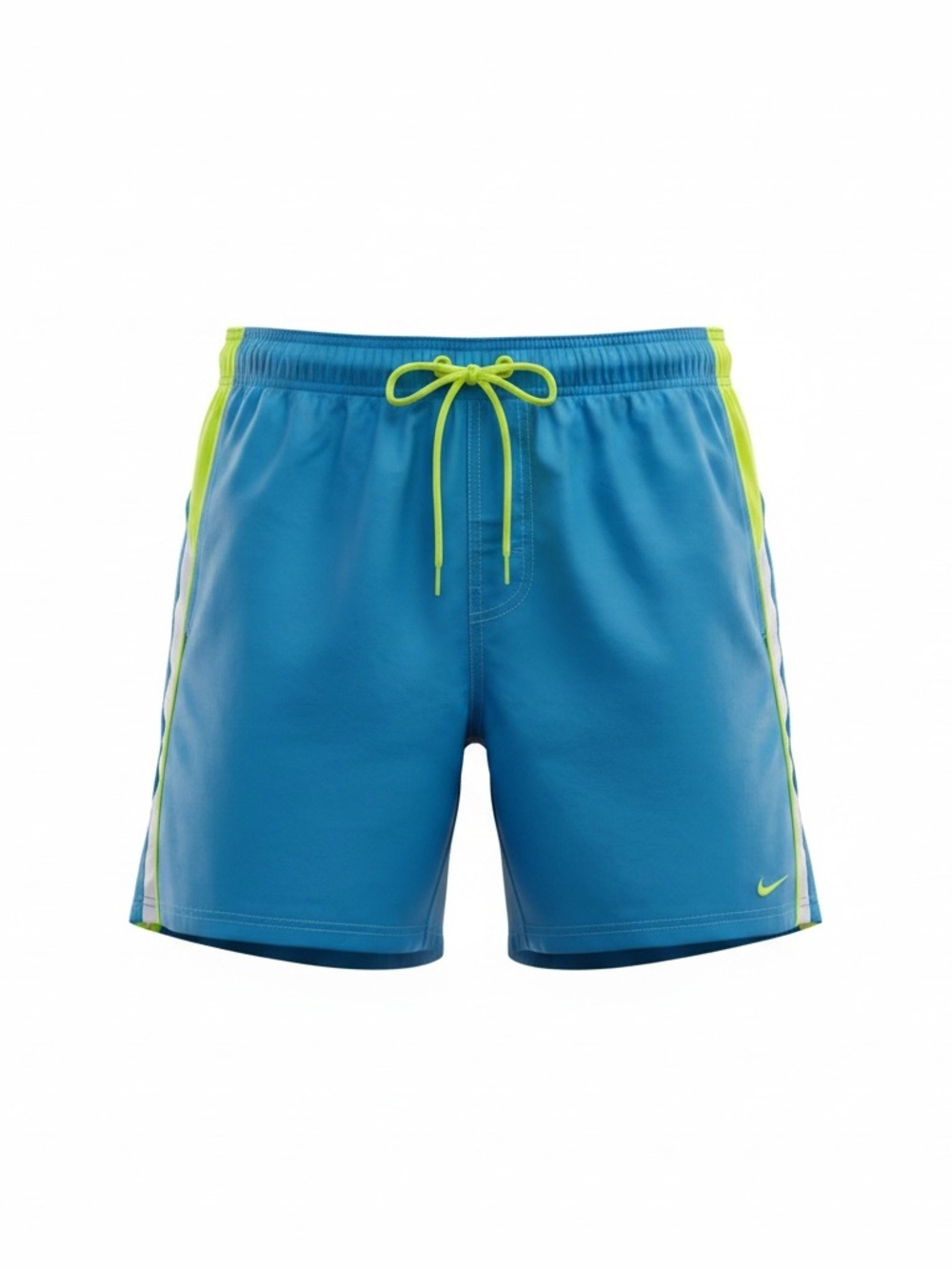 Nike Men’s Teal Swim Trunks with Neon Yellow Trim